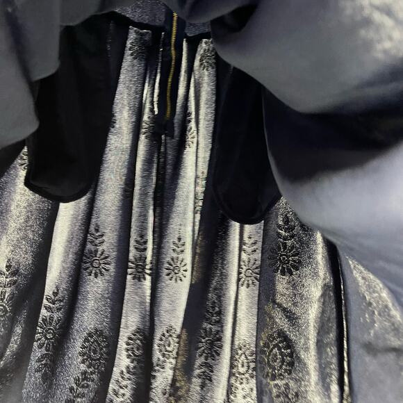 Lularoe Small Elegant Amelia Navy Gold Flowers Holiday Dress Sz S Christmas - Picture 5 of 16